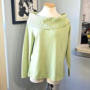 Cashmere light green cowl neck sweater by NORSTROM.  Size 1X.
